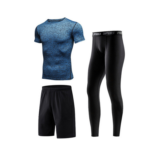 Men's Sportswear Compression Sport Suit Male Fitness Gym Sports Set Elastic Sportwear Basketball Workout Running Sports Clothes