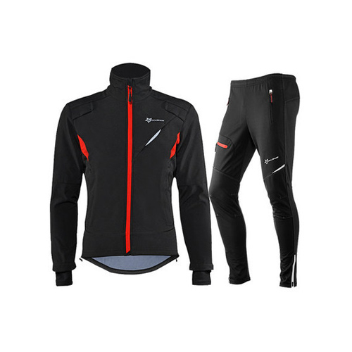 Cycling Bike Bicycle Long sleeve Jacket Pant Sets Winter Thermal Fleece Jersey Windproof Reflective Sportswear Clothing