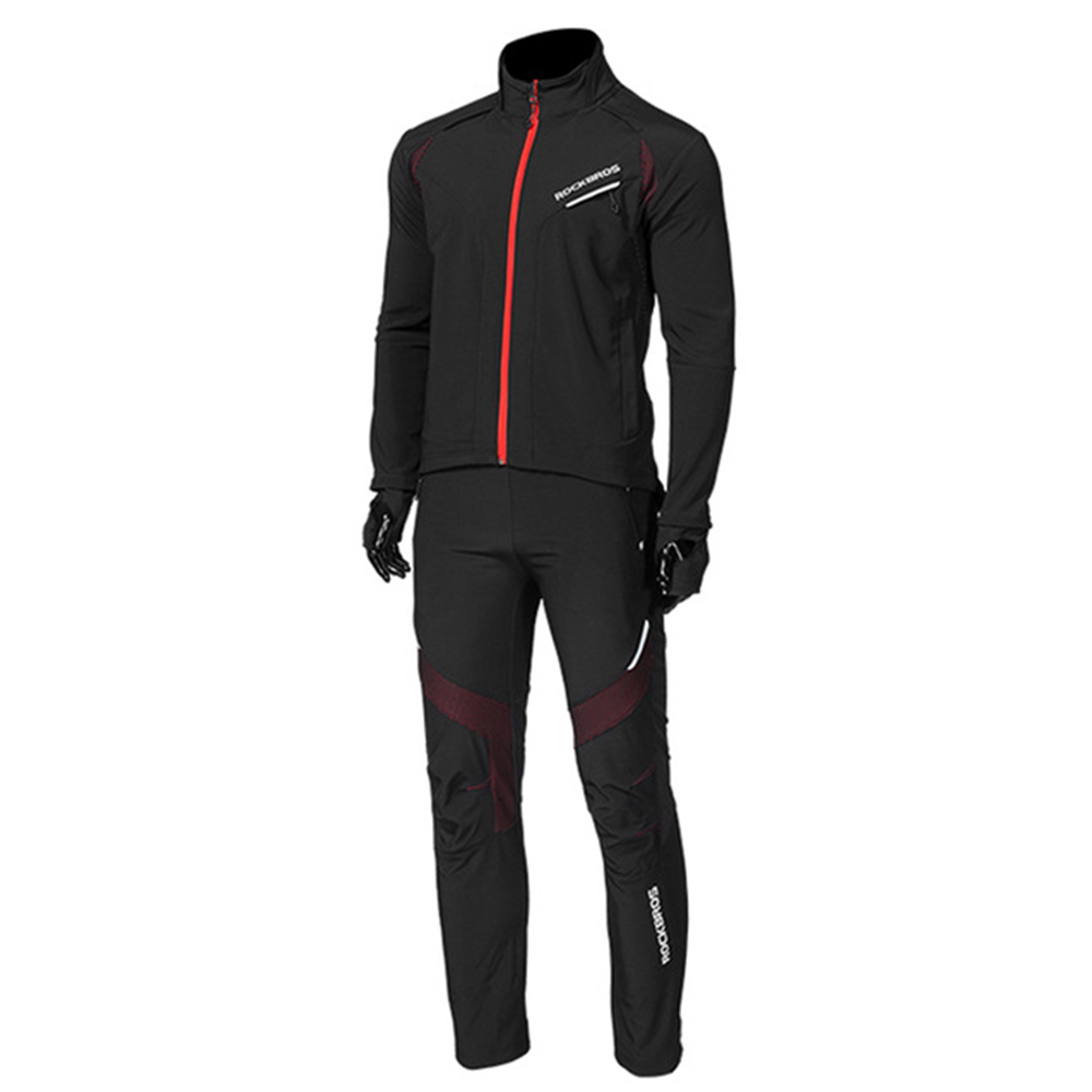 Cycling Bike Bicycle Long sleeve Jacket Pant Sets Winter Thermal Fleece Jersey Windproof Reflective Sportswear Clothing